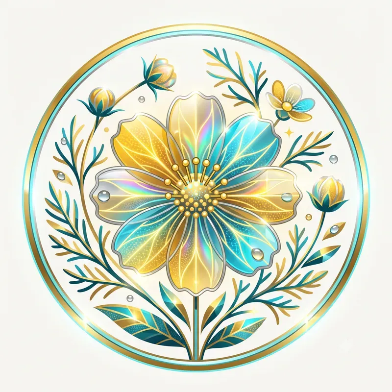 Neon Crystal Summer Flora Emblems