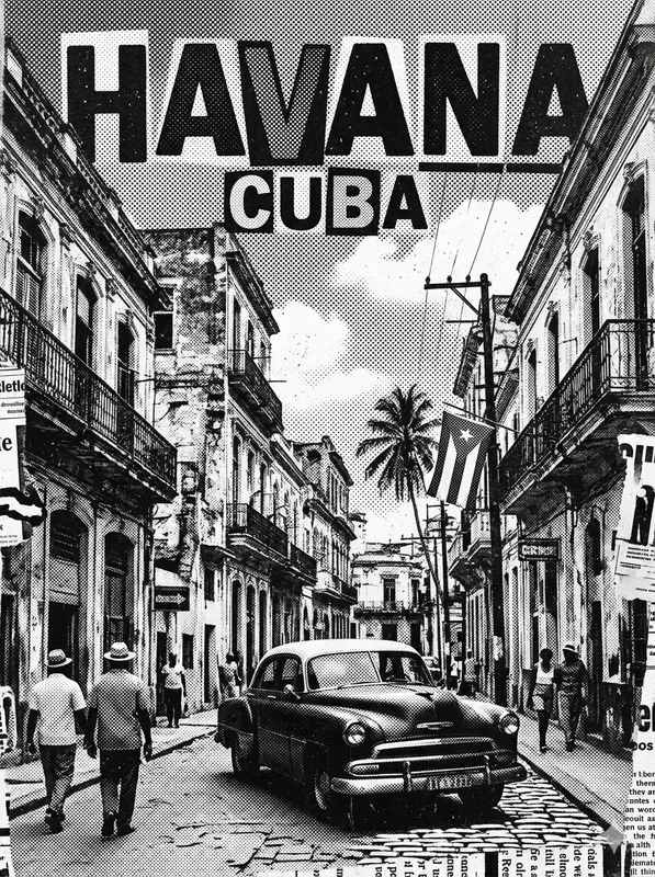 Highcontrast Halftone Travel Posters