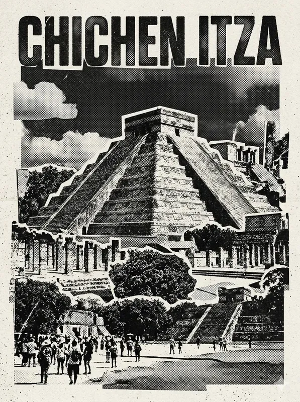 Highcontrast Halftone Travel Posters
