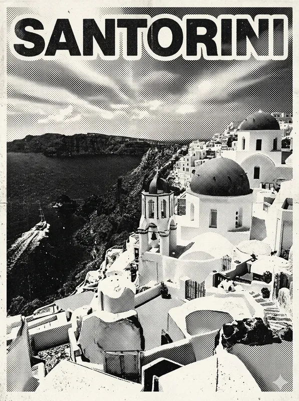 Highcontrast Halftone Travel Posters