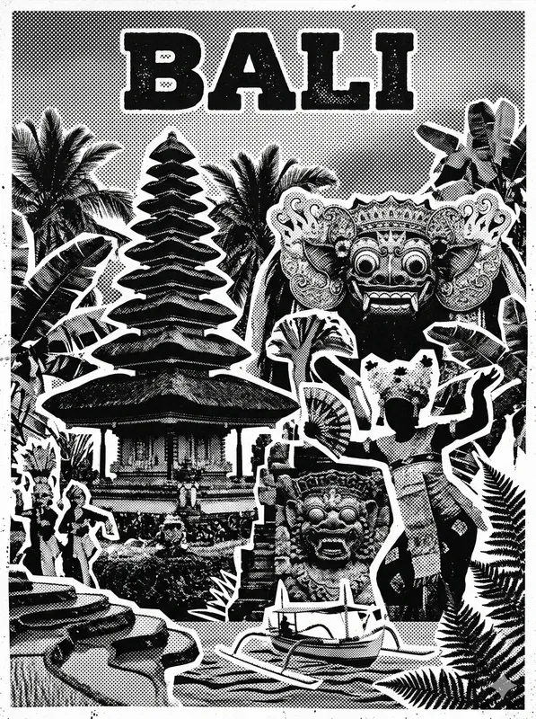 Highcontrast Halftone Travel Posters