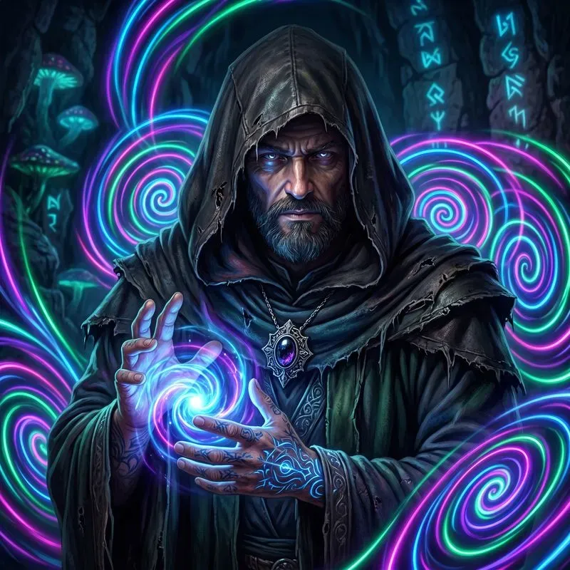 Hypnotic Spiral Character Art