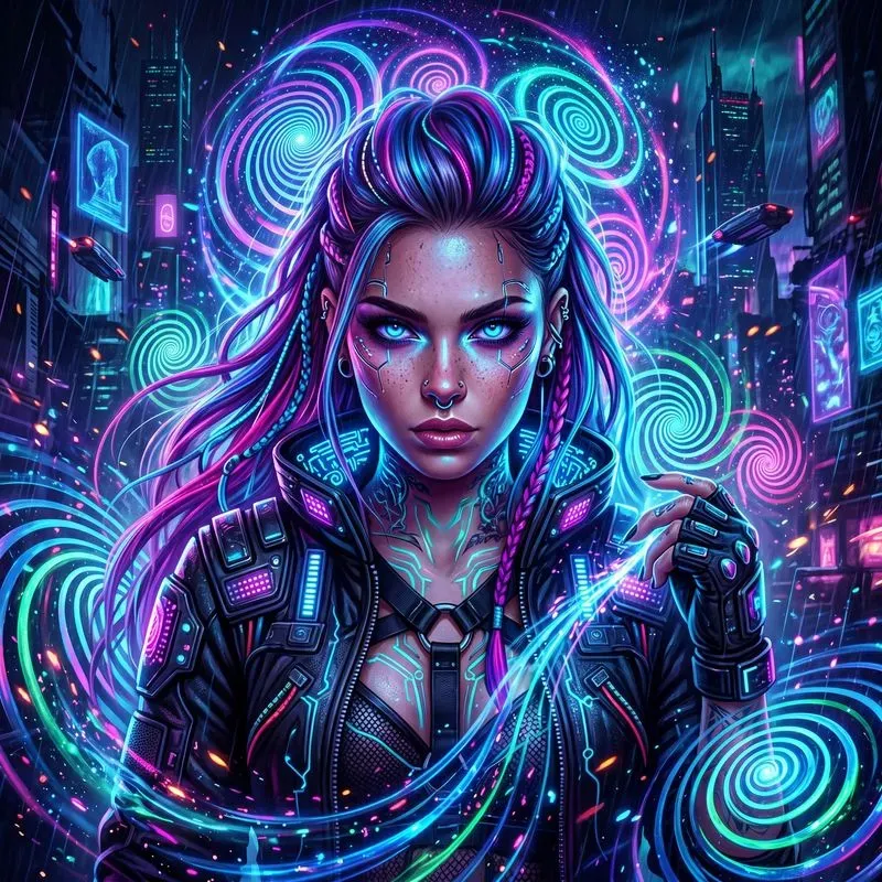 Hypnotic Spiral Character Art