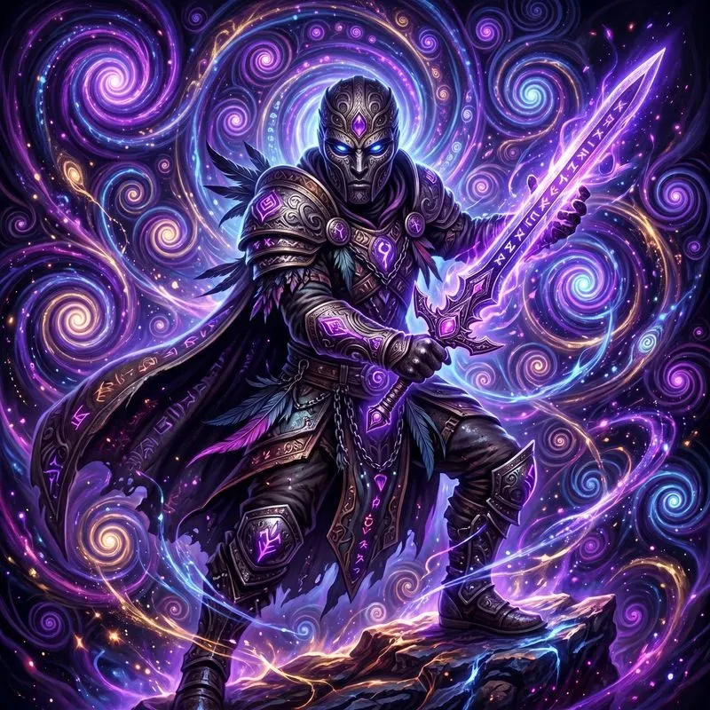 Hypnotic Spiral Character Art