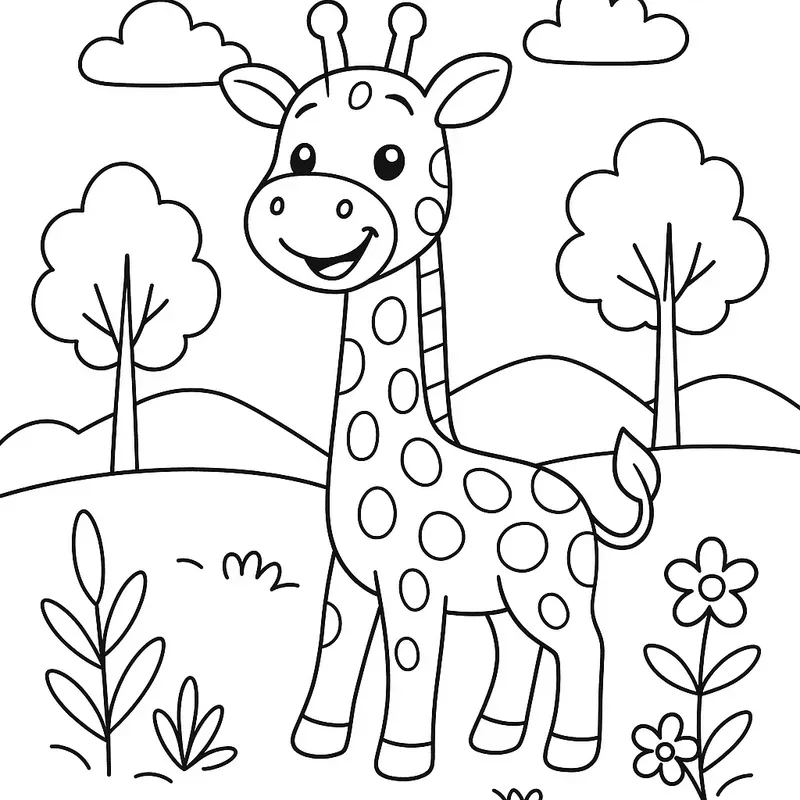 Cartoon Animal Coloring Book Pages