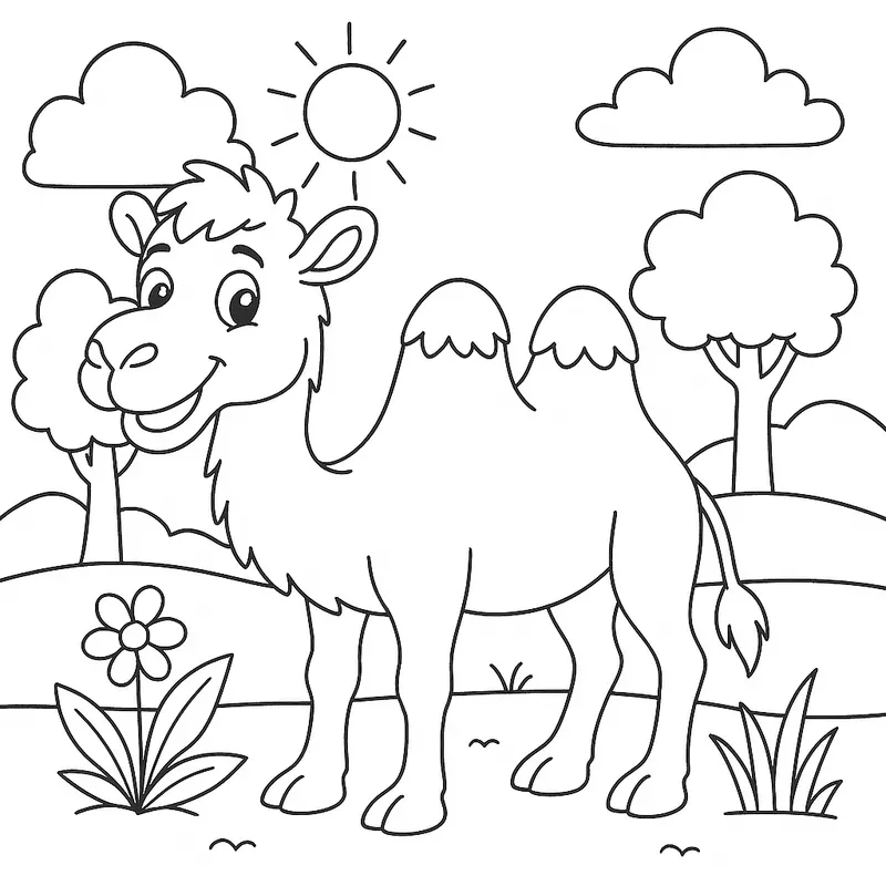 Cartoon Animal Coloring Book Pages