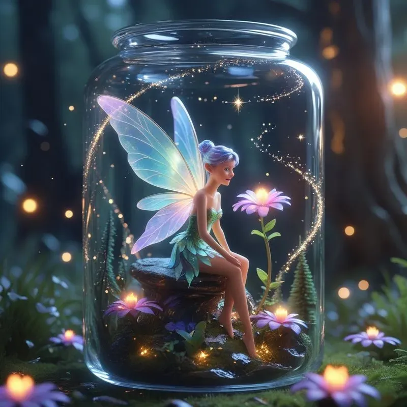 Magical 3D Fairy Miniature World Jars