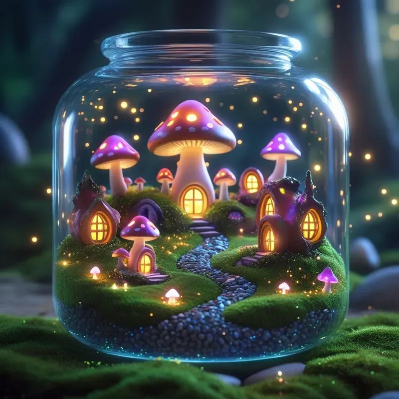 Magical 3D Fairy Miniature World Jars