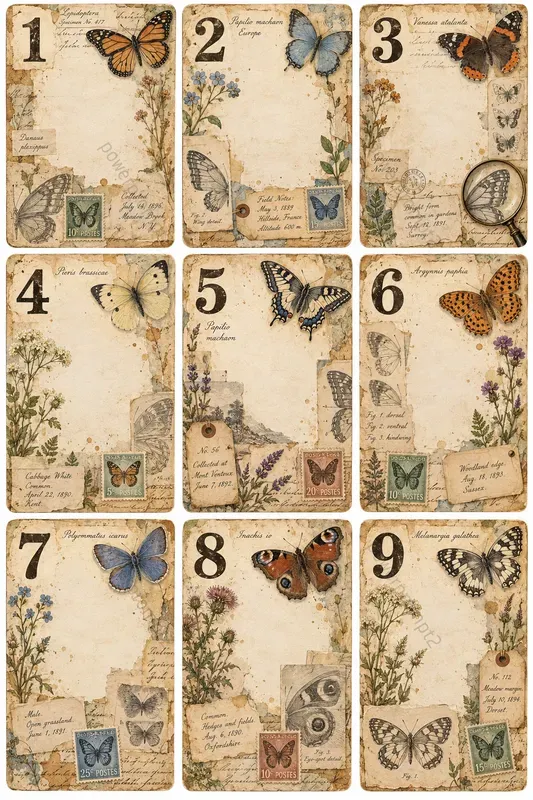Vintage Numbered Cards