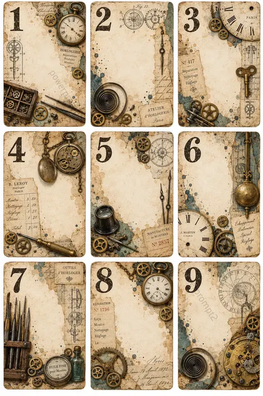 Vintage Numbered Cards