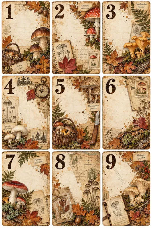 Vintage Numbered Cards