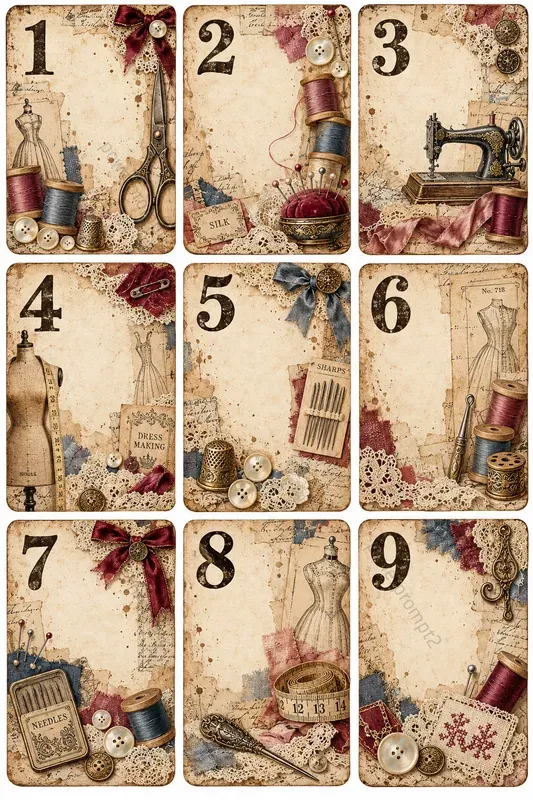 Vintage Numbered Cards