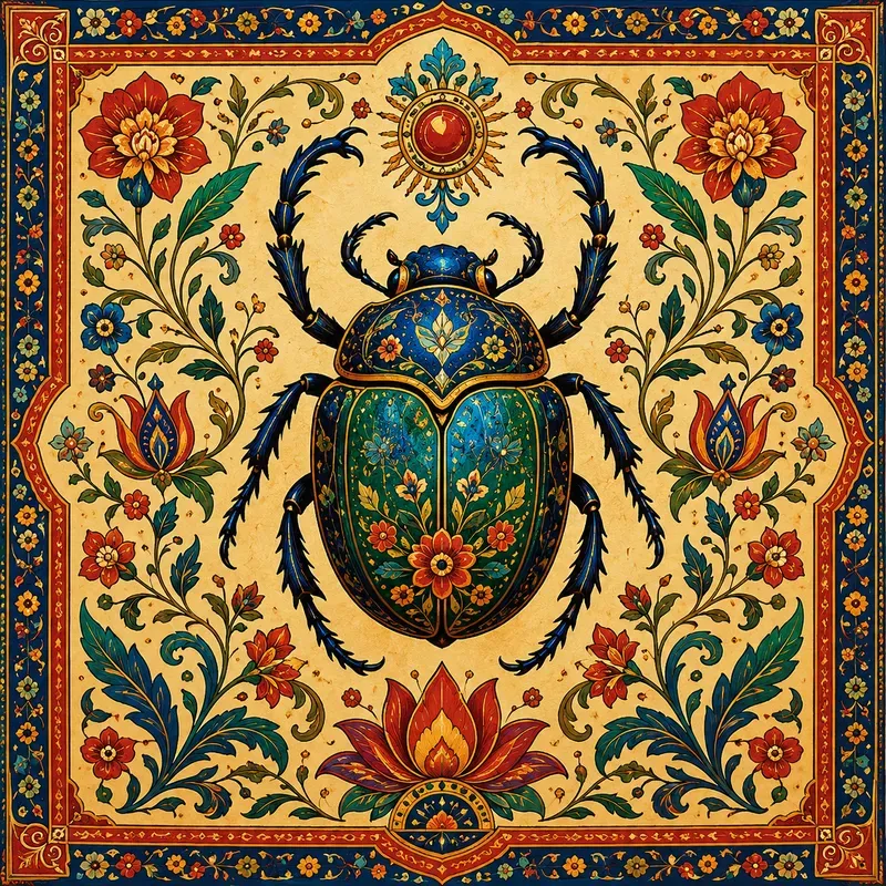 Folk Floral Insect Art