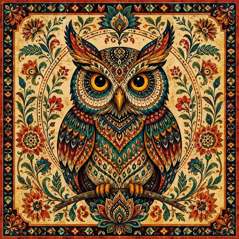Folk Floral Insect Art
