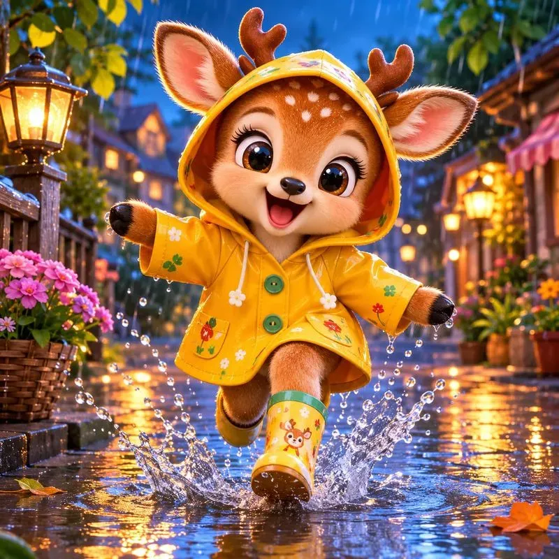 Whimsical Rainy Character Adventures