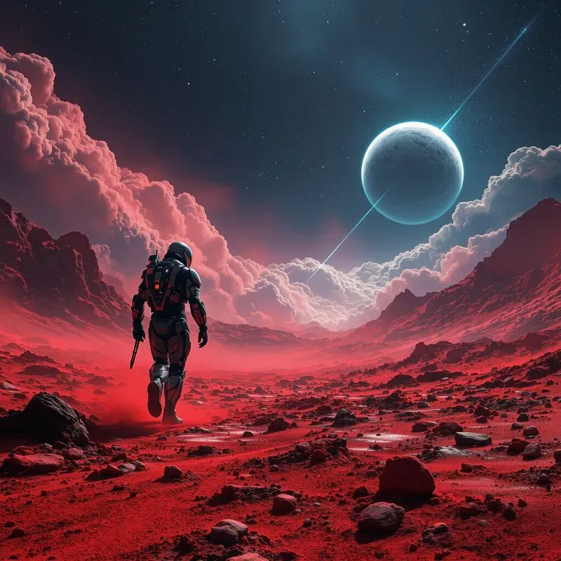 Epic Space Scenes In Alien Landscapes