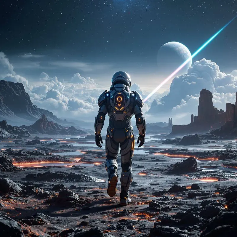Epic Space Scenes In Alien Landscapes