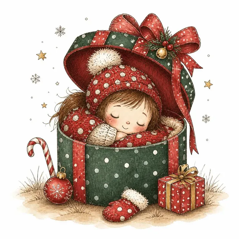 Whimsical Christmas Logo Clipart Sets