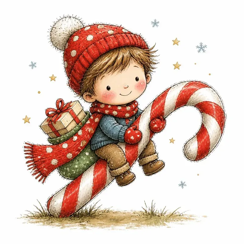 Whimsical Christmas Logo Clipart Sets