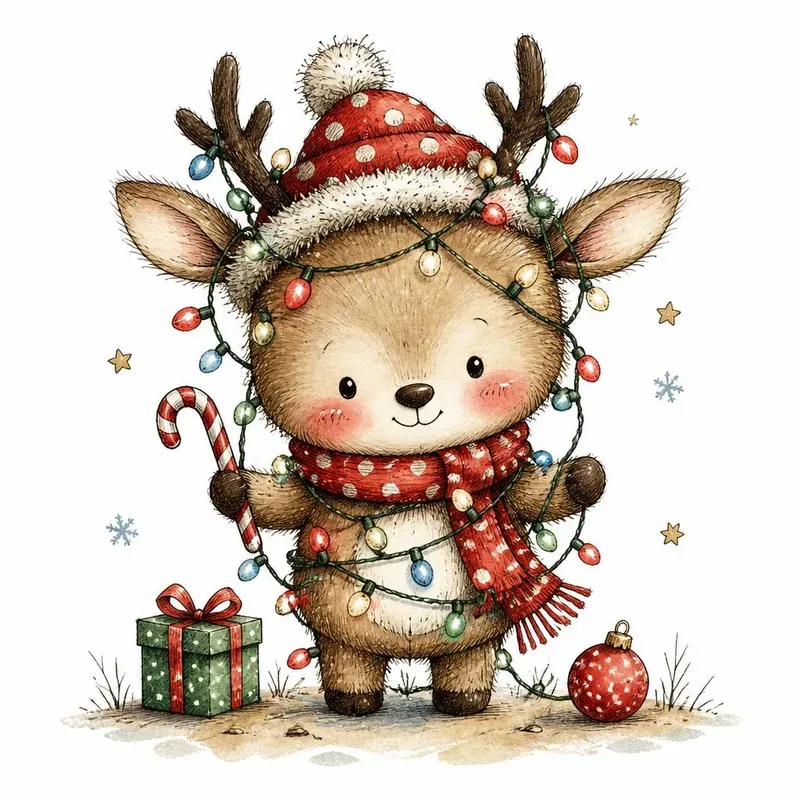 Whimsical Christmas Logo Clipart Sets