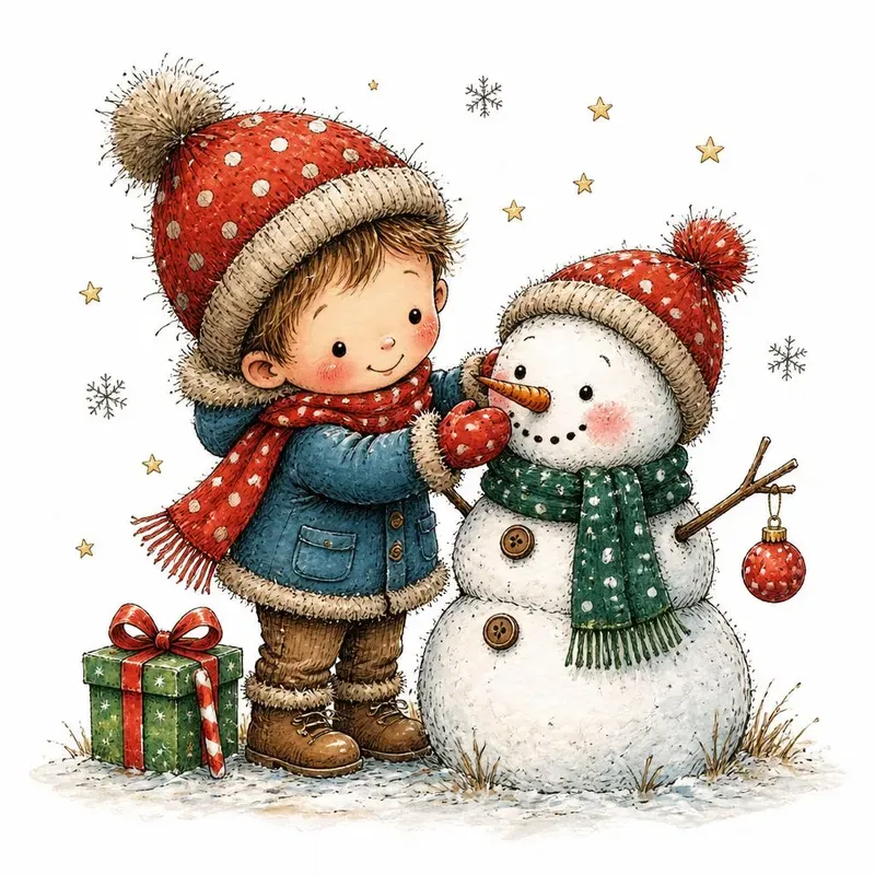 Whimsical Christmas Logo Clipart Sets