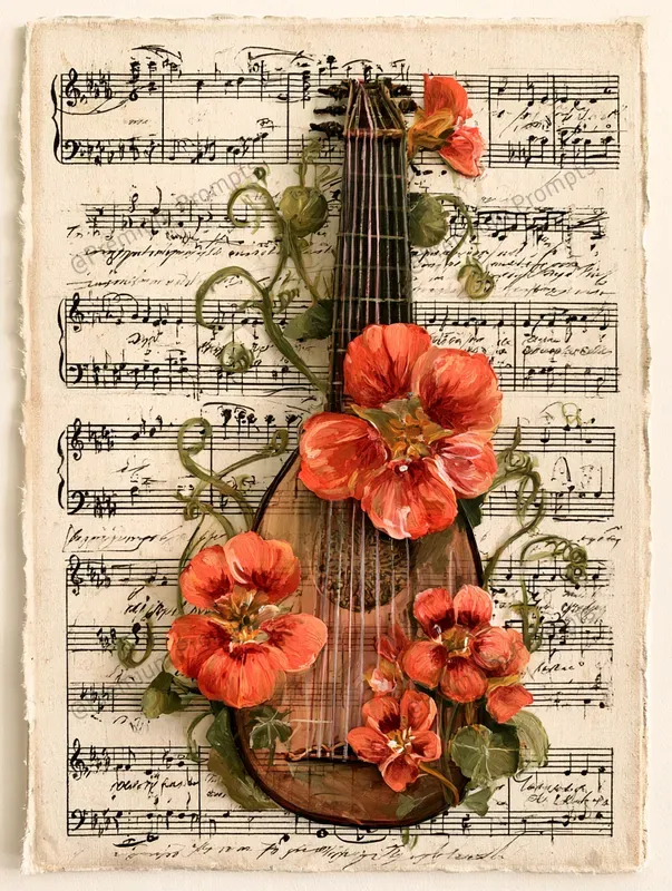 Vintage Musical Junk Journal Gouache Art