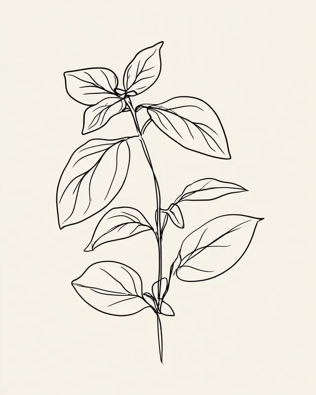 Minimalist Kitchen Herbs Line Art Prints