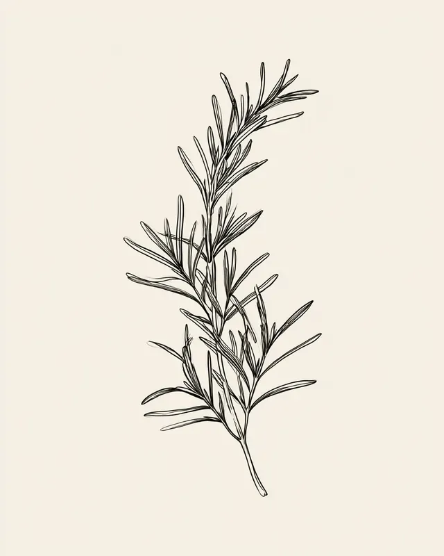 Minimalist Kitchen Herbs Line Art Prints