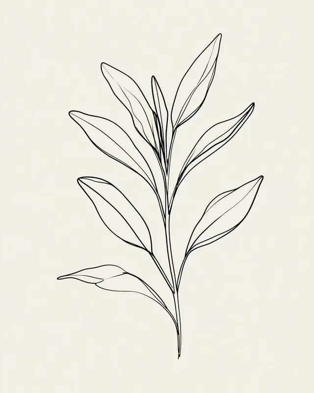 Minimalist Kitchen Herbs Line Art Prints