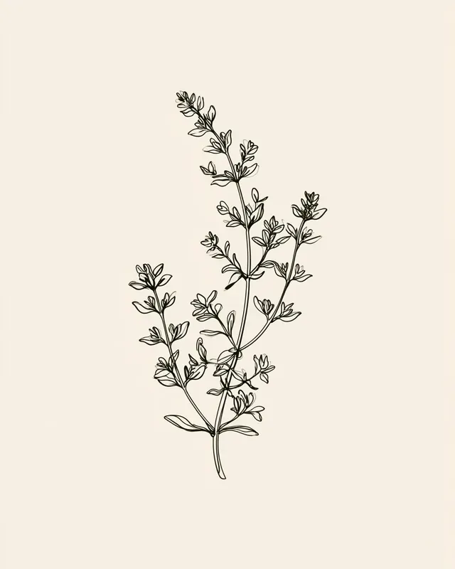 Minimalist Kitchen Herbs Line Art Prints
