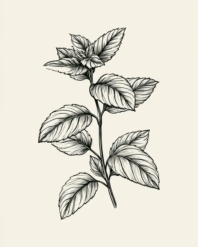 Minimalist Kitchen Herbs Line Art Prints