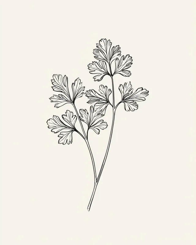 Minimalist Kitchen Herbs Line Art Prints