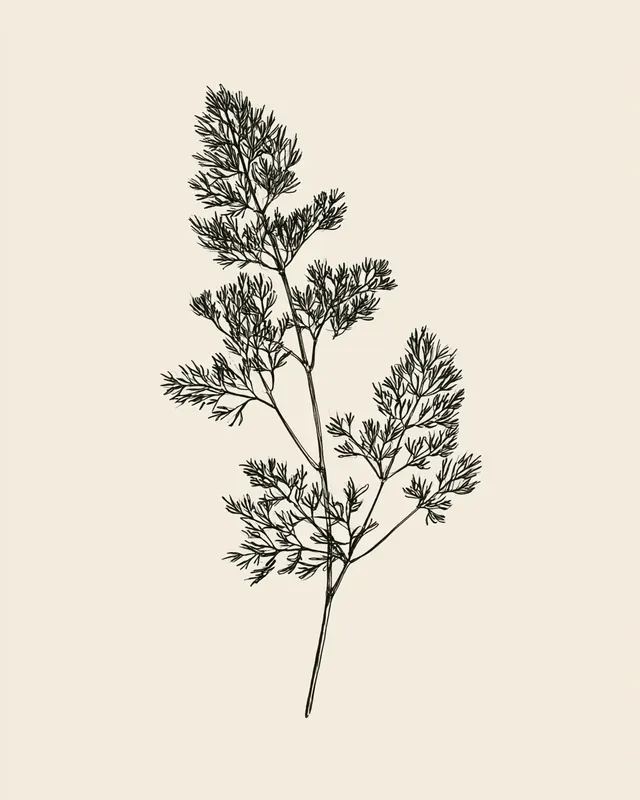 Minimalist Kitchen Herbs Line Art Prints