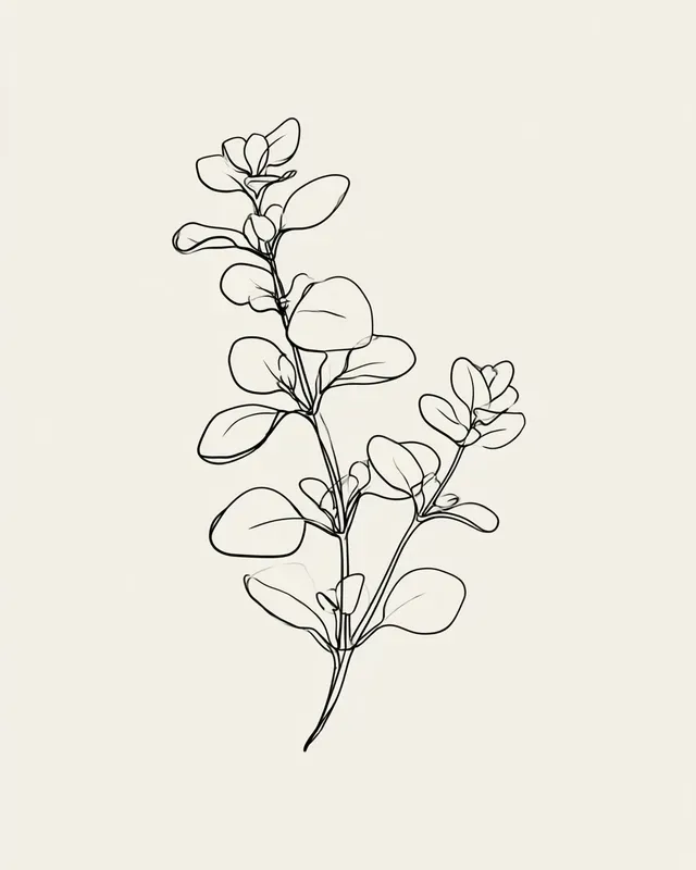 Minimalist Kitchen Herbs Line Art Prints