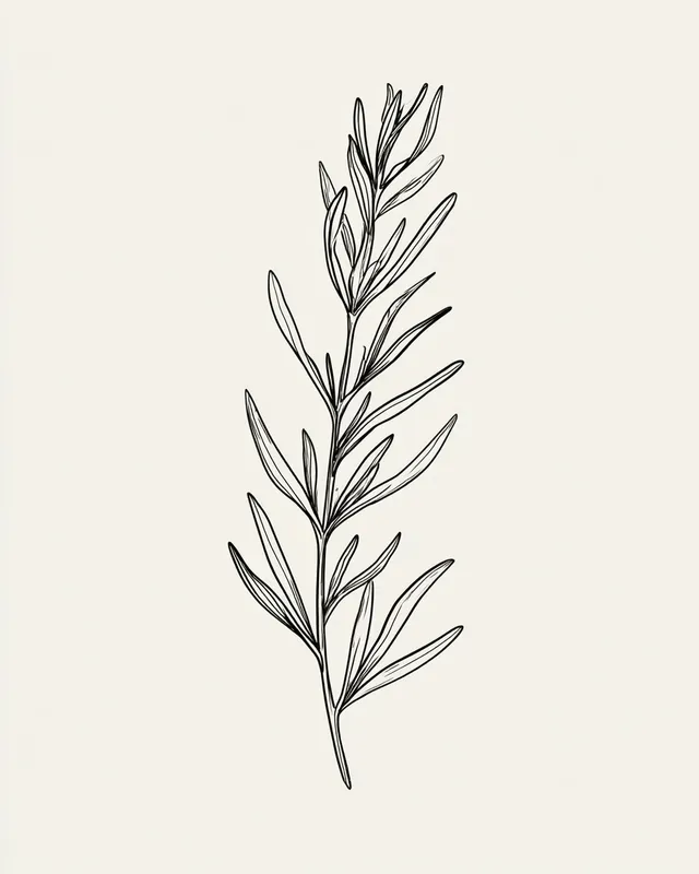 Minimalist Kitchen Herbs Line Art Prints
