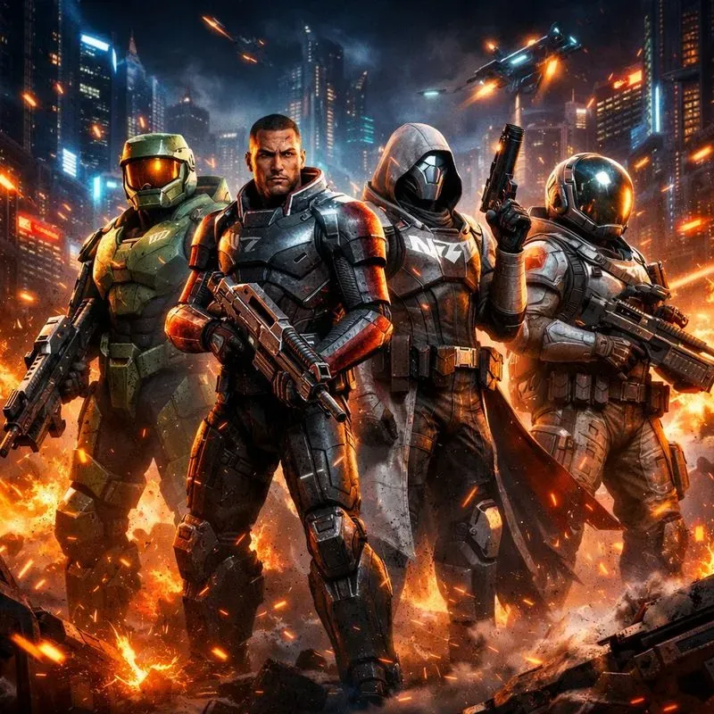 Epic Video Game Action Posters