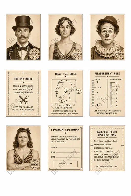 Photo Booth Passport Photo Sheets