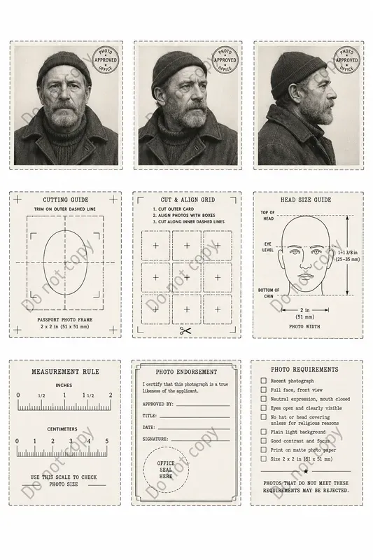 Photo Booth Passport Photo Sheets