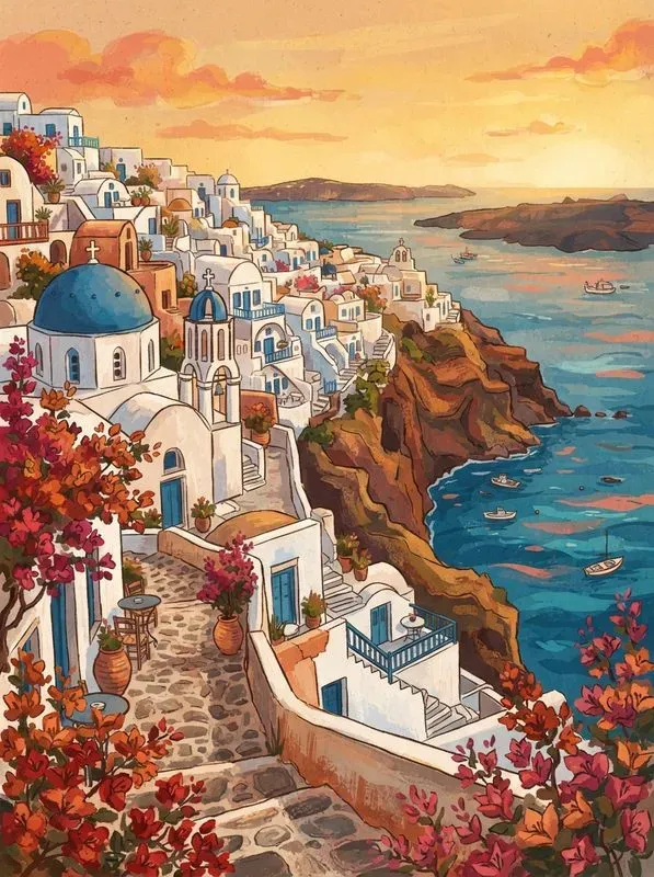 Handmade Gouache Travel Posters