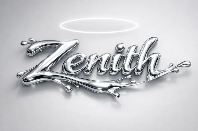 Luxury Liquid Chrome Typography