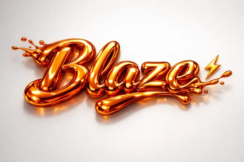 Luxury Liquid Chrome Typography