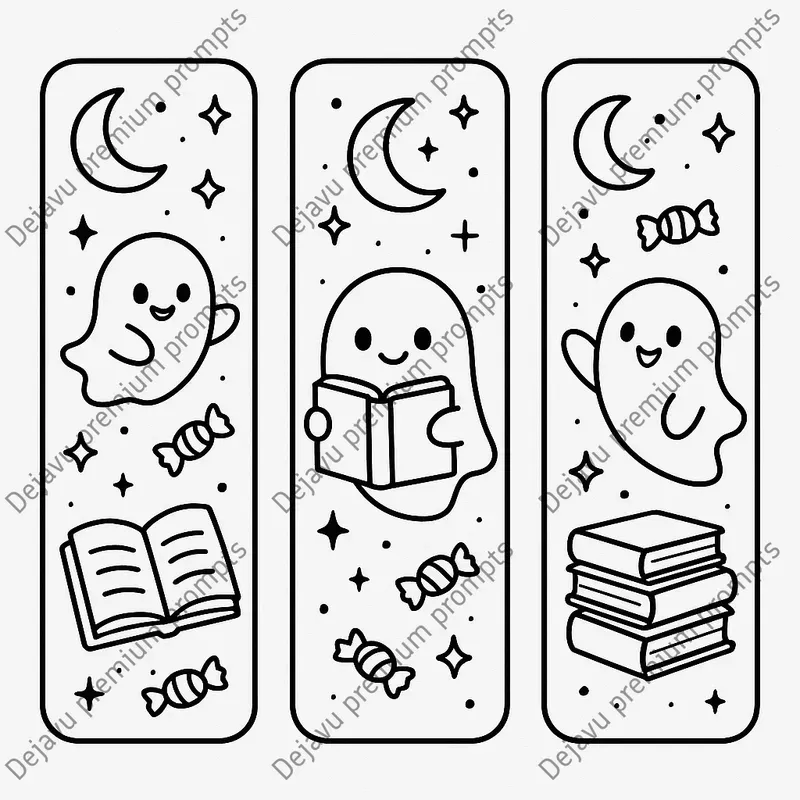Halloween Bookmarks Cute Spooky