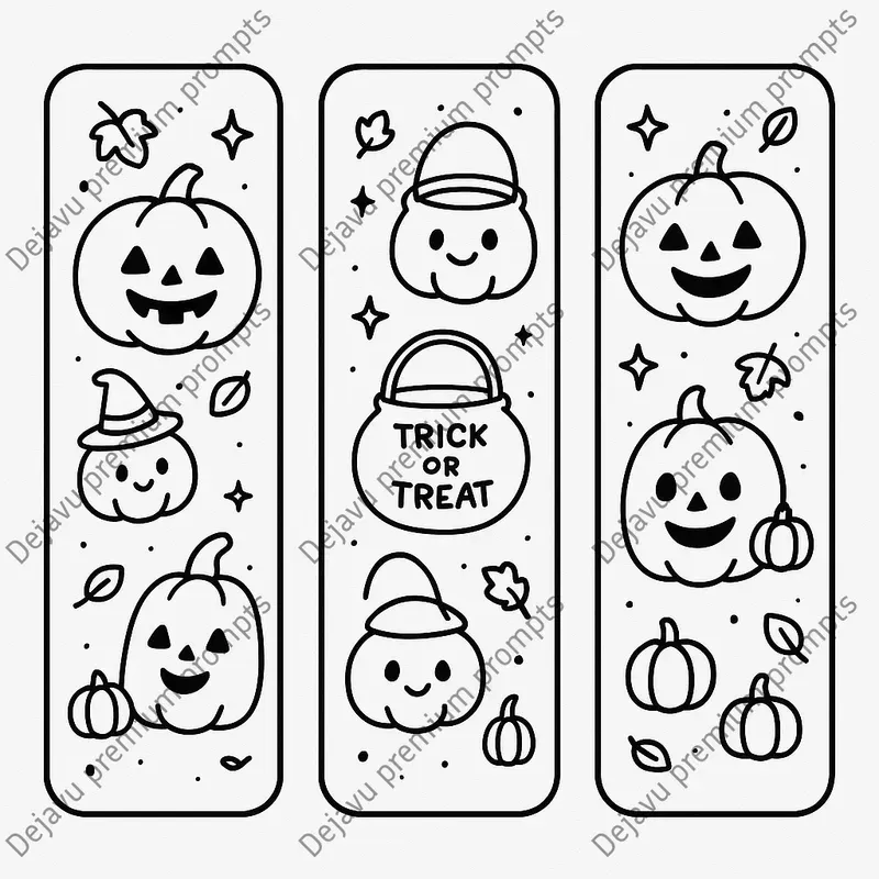 Halloween Bookmarks Cute Spooky