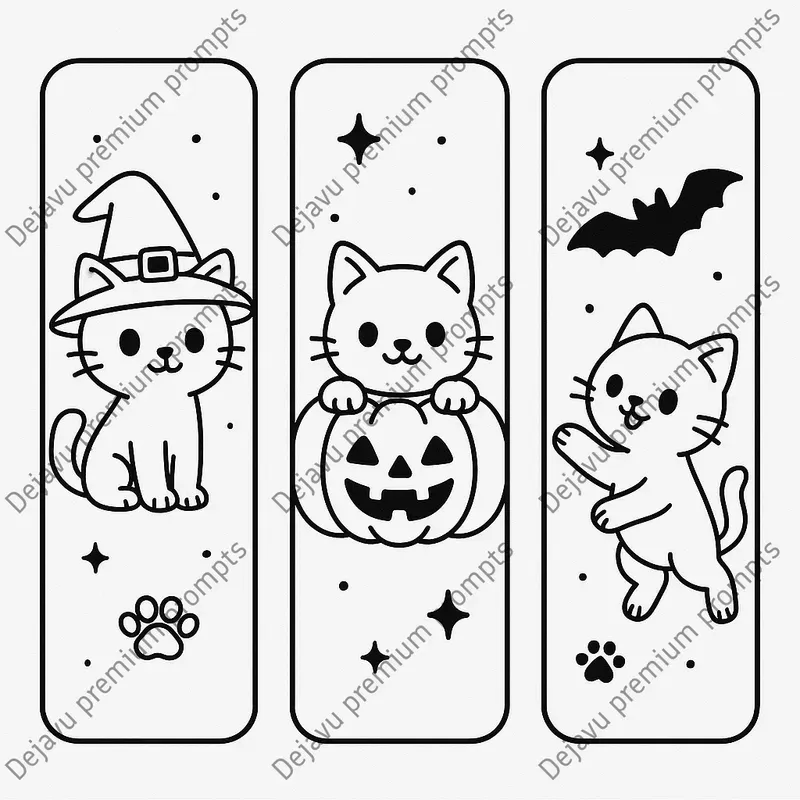 Halloween Bookmarks Cute Spooky