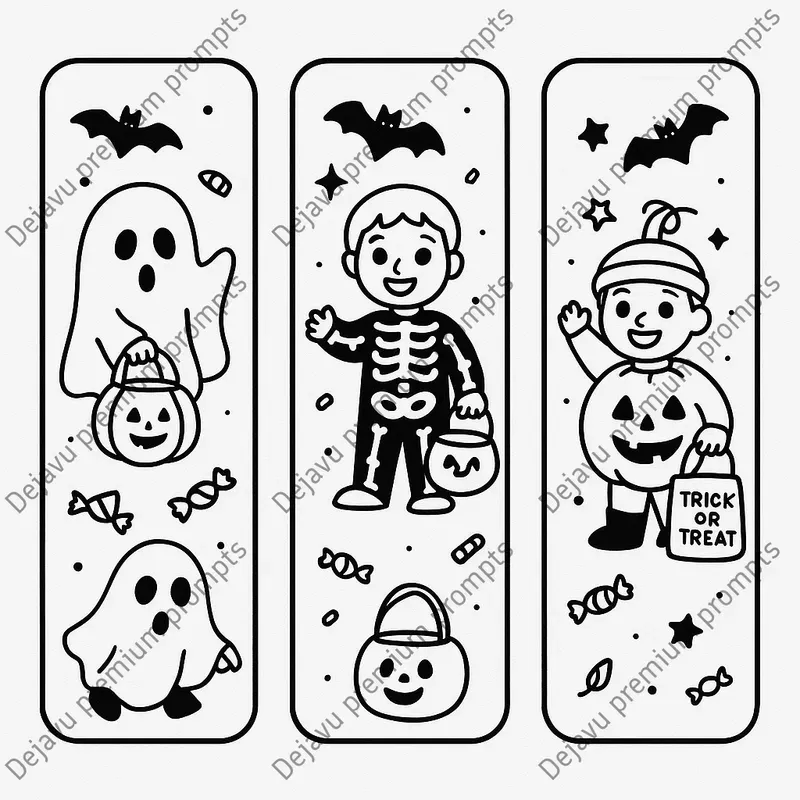 Halloween Bookmarks Cute Spooky