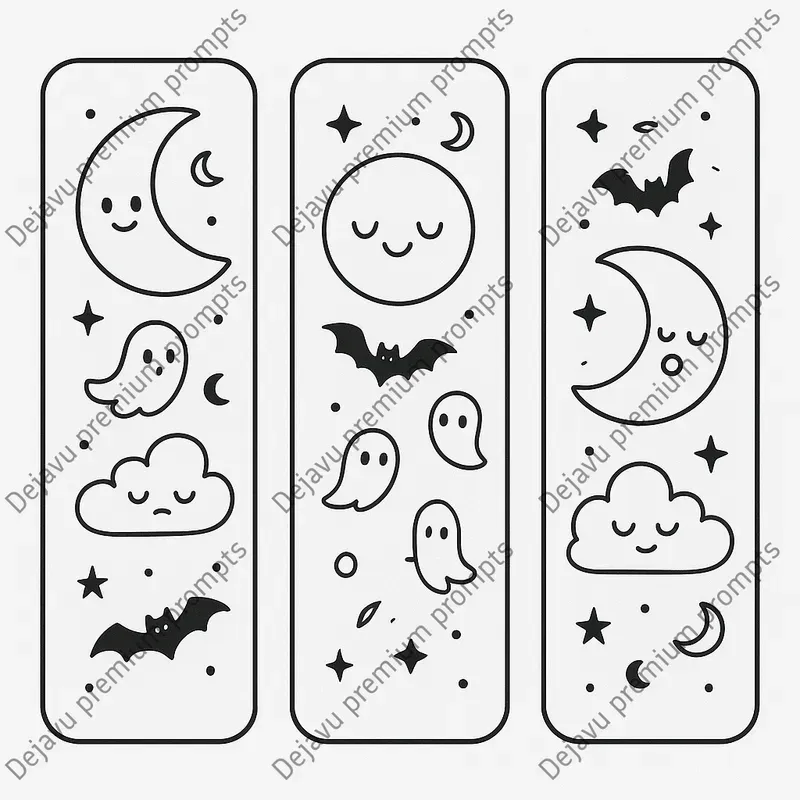Halloween Bookmarks Cute Spooky