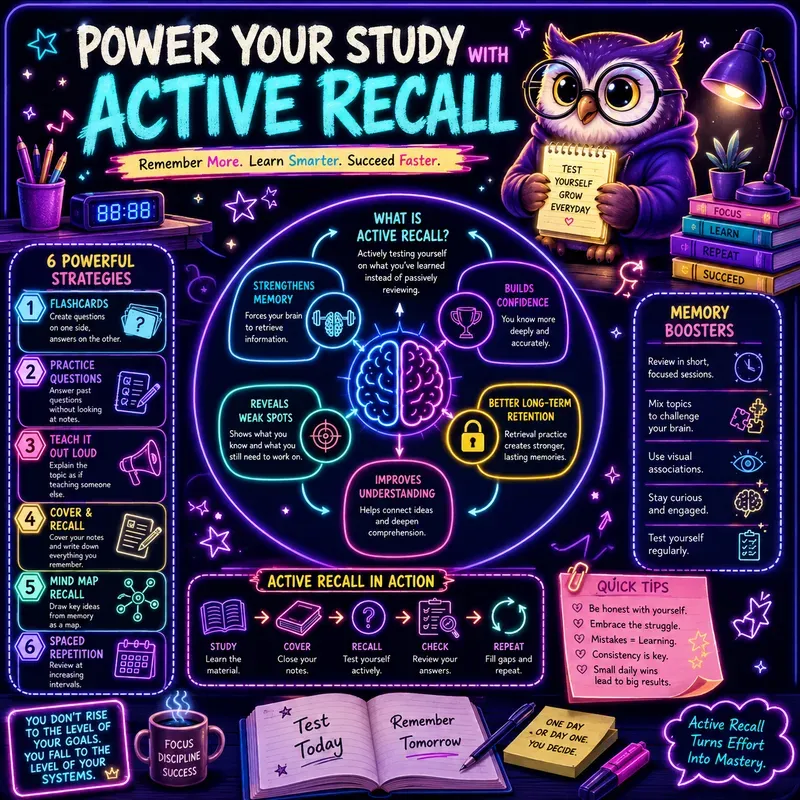 Neon Study Skills Infographics