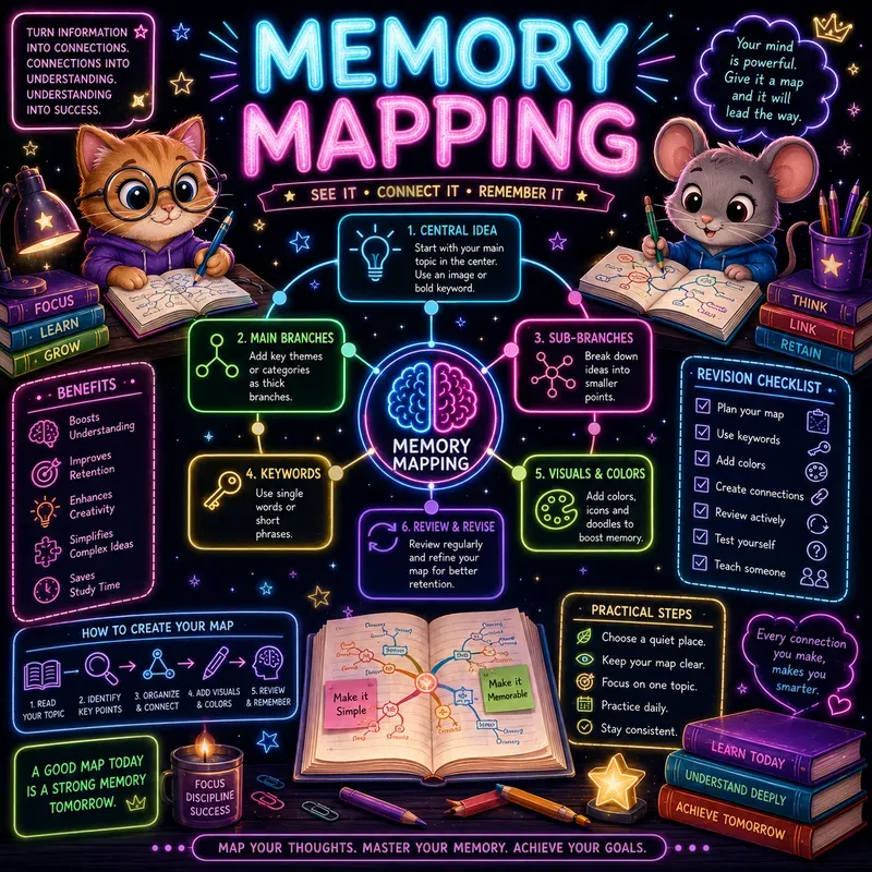 Neon Study Skills Infographics