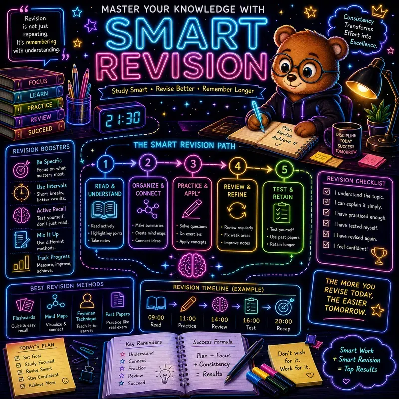 Neon Study Skills Infographics