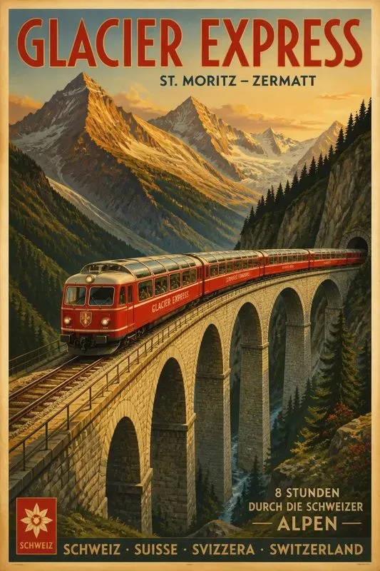 Retro Railway Travel Posters